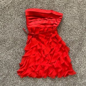 Fire Red Arden B strapless dress
